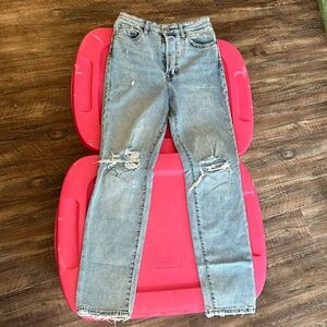 & Denim ultra high waist mom jeans